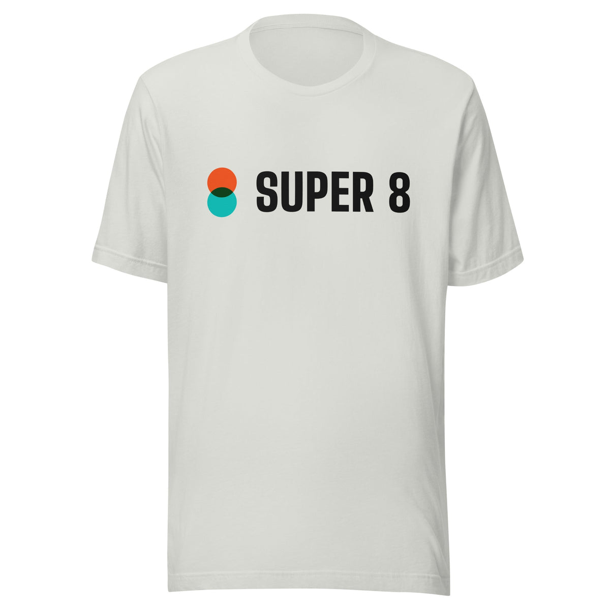 Super 8 Studio t-shirt in Silver with the full-colour Super 8 logo